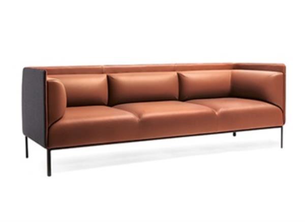 KTV酒吧鐵藝腳三人皮革酒吧沙發